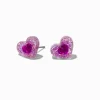 Pink Heart Acrylic Stud Earrings