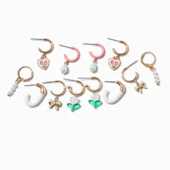 Pink Hoop Earring Stackables Set - 6 Pack