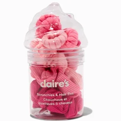 Pink Ice Cream Hair Ties & Scrunchies - 12 Pack