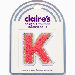 Pink K Initial Stick-On Patch