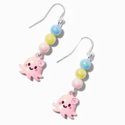 Pink Octopus Beaded Drop Earrings