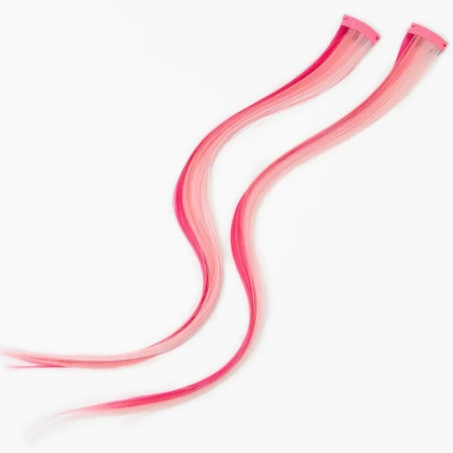 Pink Ombré Faux Hair Clip In Extensions - 2 Pack