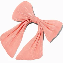 Pink Organza Hair Bow Clip