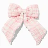 Pink Puffy Gingham Hair Bow Clip