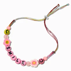 Pink "Smile" Happy Face Adjustable Bracelet