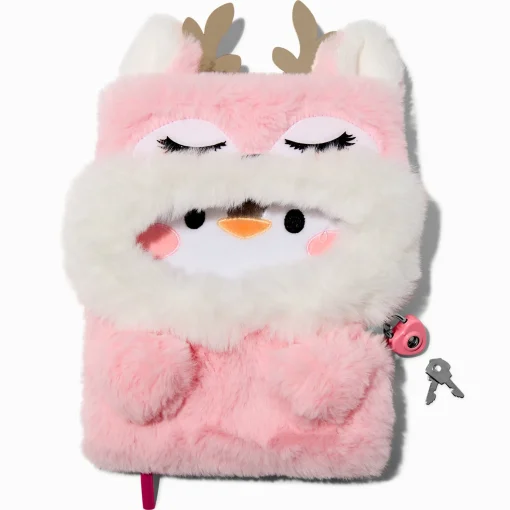 Pink Reindeer Costume Furry Lock Diary