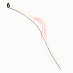Pink Rhinestone Faux Hair Clip In Extensions - 2 Pack