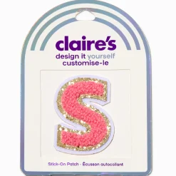 Pink S Initial Stick-On Patch