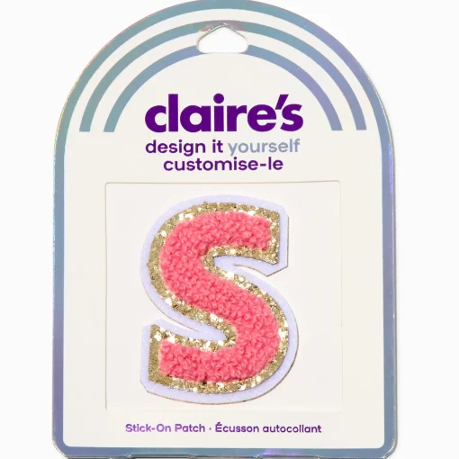 Pink S Initial Stick-On Patch