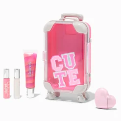 Pink Varsity Cute Luggage Lip Gloss Set