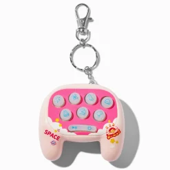 Pink Whack-A-Mole Game Controller Keychain