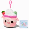 #Plush Goals by Cuddle Barn® 3'' Strawberry Mooshake Plush Bag Clip