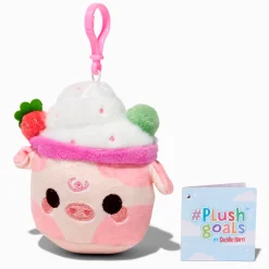 #Plush Goals by Cuddle Barn® 3'' Strawberry Mooshake Plush Bag Clip