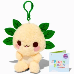 #Plush Goals by Cuddle Barn® Claire's Exclusive 5'' Leia the Leafy Axolotl Plush Bag Clip