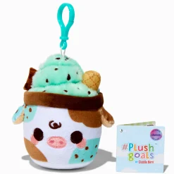 #Plush Goals by Cuddle Barn® Claire's Exclusive 3'' Mint Chocolate Chip Mooshake Plush Bag Clip