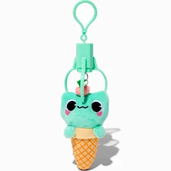 Plush Ice Cream Frog Claw Machine Keychain