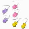 Pom Pom Bear, Cat, & Duck 0.5" Drop Earrings - 3 Pack