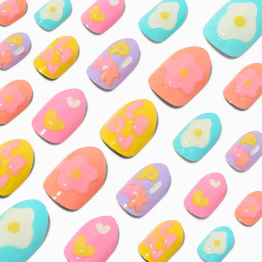 Puffy Icons Stiletto Press On Vegan Faux Nail Set - 24 Pack