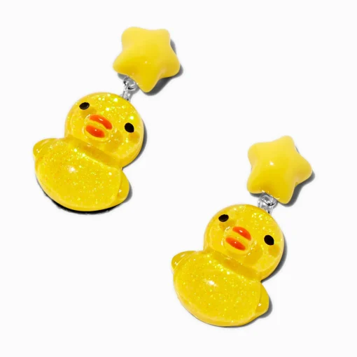 Puffy Rubber Duck Drop Earrings