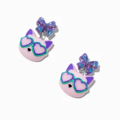 Puffy Sunglasses Cat Drop Earrings