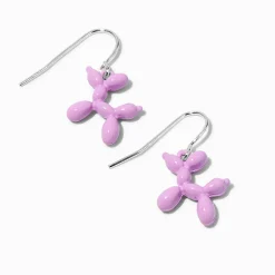Purple Balloon Animal 0.5" Drop Earrings