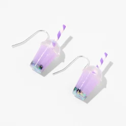 Purple Bubble Tea Drop Earrings