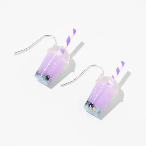 Purple Bubble Tea Drop Earrings