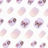 Purple Butterfly Coffin Press On Vegan Faux Nail Set - 24 Pack