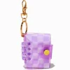 Purple Checkered Mini Diary Keychain