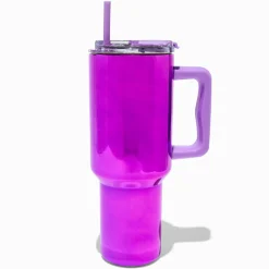 Purple Chrome Stainless Steel Handled Tumbler