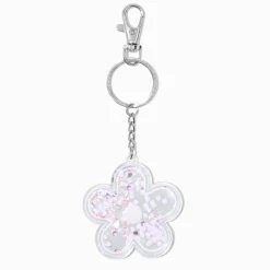 Purple Daisy Shaker Mirror Keychain