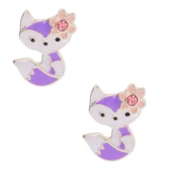 Purple Fox Stud Earrings