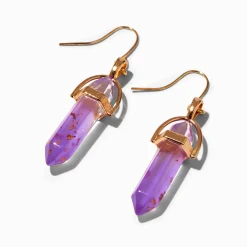 Purple Glow in the Dark Mystical Gem Drop Earrings