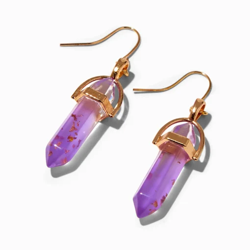 Purple Glow in the Dark Mystical Gem Drop Earrings