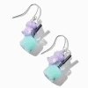 Purple Hamster Teal Boba Tea Drop Earrings