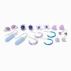 Purple Hedgehog Mixed Stud, Drop & Hoop Earrings - 9 Pack
