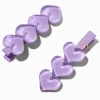 Purple Puffy Heart Hair Clips - 2 Pack