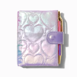 Purple Quilted Heart Mini Journal Notebook