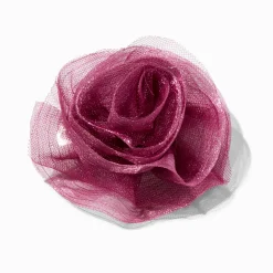 Purple Rosette Flower Hair Clip
