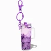 Purple Tumbler Water-Filled Glitter Keychain