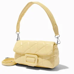 Quilted Yellow Puffy Shoulder Bag