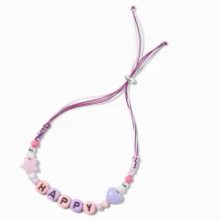 "Happy" Braided Adjustable Bracelet