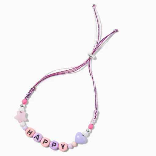 "Happy" Braided Adjustable Bracelet