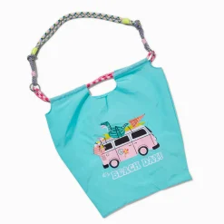 "It's Beach Day" Retro Van Teal Tote Bag