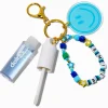 "Smile" Happy Face Charm Lip Gloss Wristlet Keychain