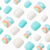 Rainbow Cloud Square Press On Vegan Faux Nail Set - 24 Pack