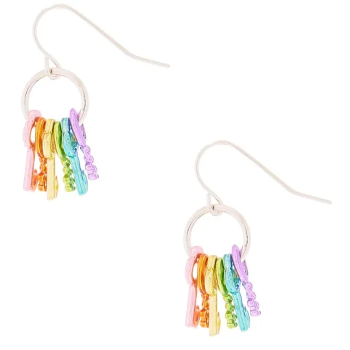 Rainbow Keys Drop Earrings