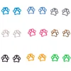 Rainbow Paw Print Stud Earrings - 9 Pack
