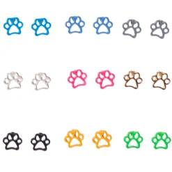 Rainbow Paw Print Stud Earrings - 9 Pack