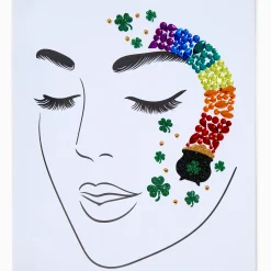 Rainbow, Pot of Gold, & Shamrock Face Stickers